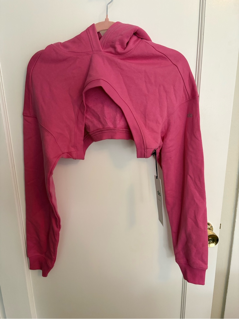 ALO Yoga Cropped Hoodie in Paradise Pink